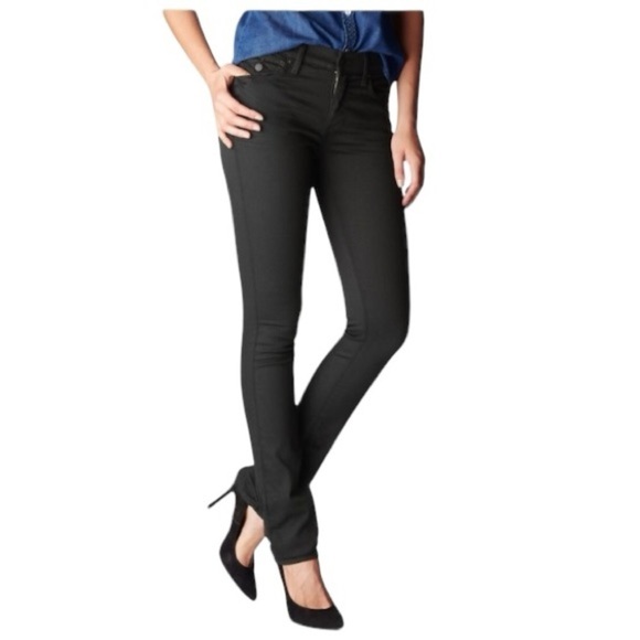 True Religion Cora size 26 Black mid-rise Straight back flap pocket denim Jeans - Picture 1 of 11
